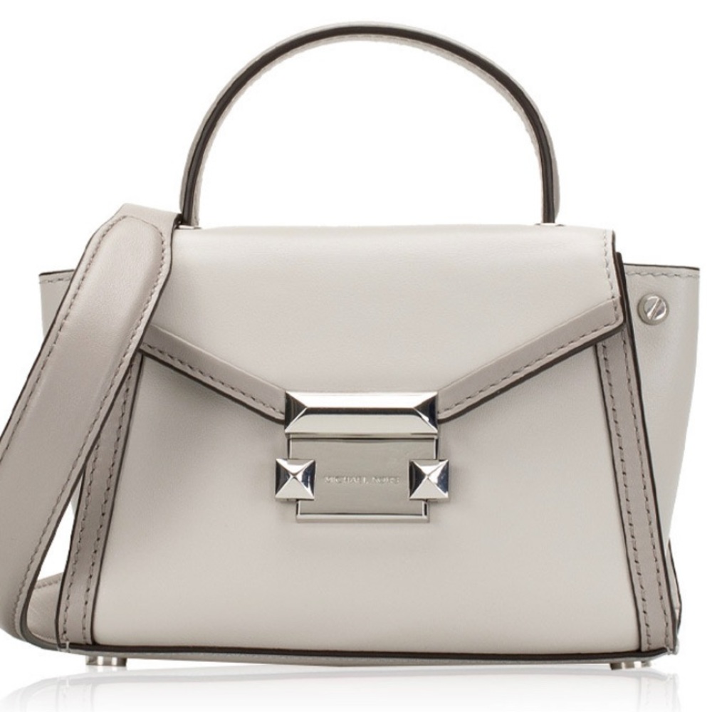 Michael Kors Whitney Large Satchel Alum Pearl Grey